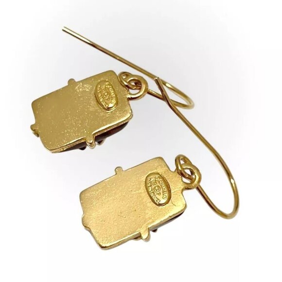 CHANEL CC Logos Red Gripoix Stones Hook Earrings Gold Tone 99P Auth w/Box - Picture 8 of 8